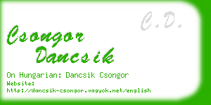 csongor dancsik business card